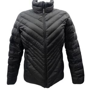 Lands End Women's Down Coat Packable Lightweight  Black Puffer Size Medium